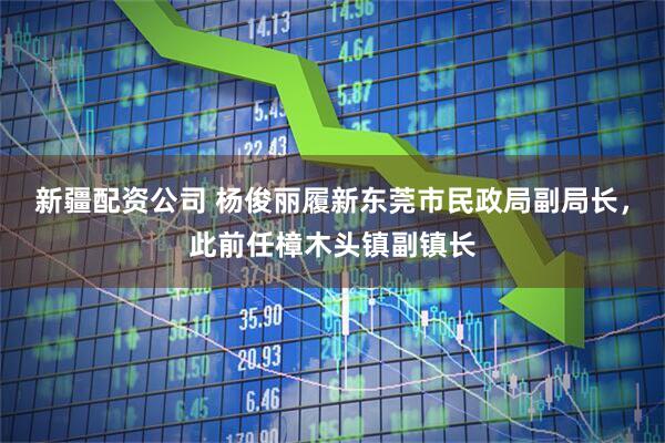 新疆配资公司 杨俊丽履新东莞市民政局副局长，此前任樟木头镇副镇长